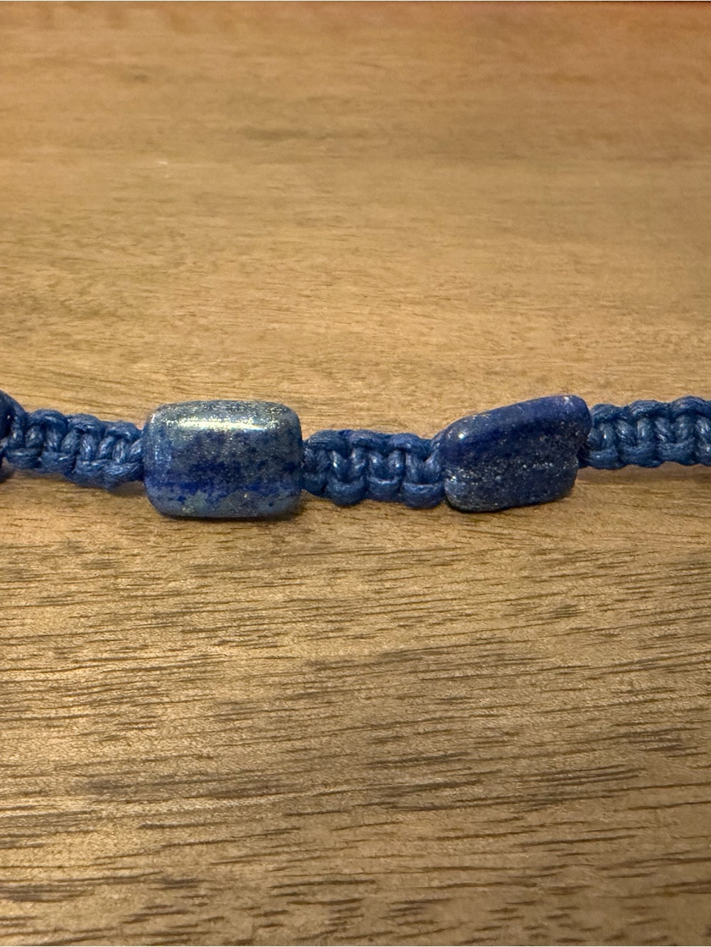 Free People Handmade Blue Lapis Bead Macramé Bracelet
